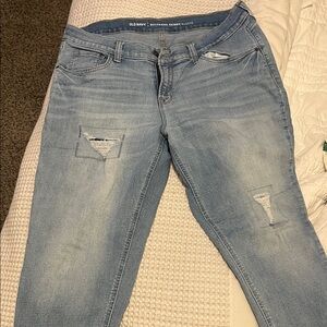 Old Navy Distressed Light Blue Boyfriend Jeans